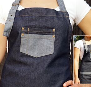 Hochwertige Jeans Schürze Latzschürze Denim