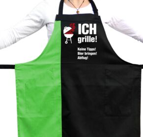 Grillschürze Ich grille, keine Tipps, Bier bringen, Abflug