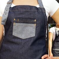 Hochwertige Jeans Schürze Latzschürze Denim