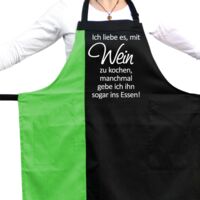 Ich liebe es mit Wein zu kochen zweifarbige Kochschürze