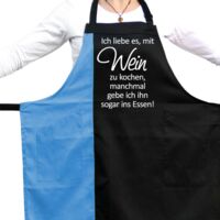 Ich liebe es mit Wein zu kochen zweifarbige Kochschürze