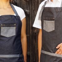 Hochwertige Jeans Schürze Latzschürze Denim