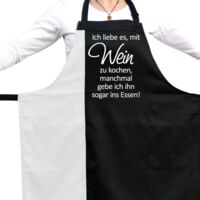 Ich liebe es mit Wein zu kochen zweifarbige Kochschürze