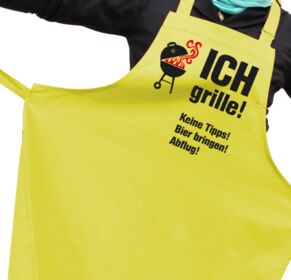 Grillschürze Ich grille, keine Tipps, Bier bringen, Abflug