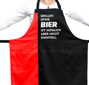 Grillschürze Grillen ohne Bier ist möglich aber nicht sinnvoll