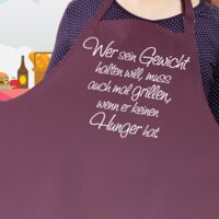 Grillschürze Wer sein Gewicht halten will, muss auch mal grillen, wenn er keinen Hunger hat